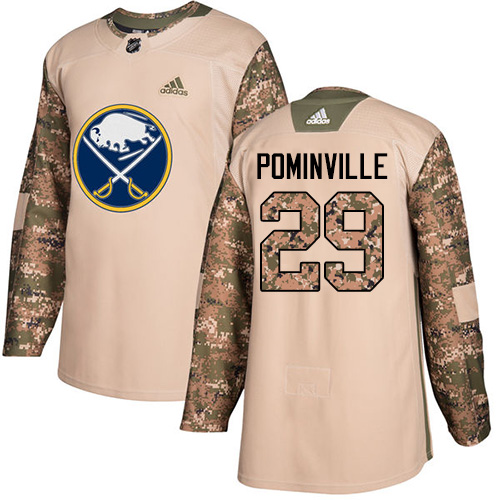 Adidas Sabres #29 Jason Pominville Camo Authentic Veterans Day Youth Stitched NHL Jersey - Click Image to Close